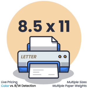 Letter Printing: Letter size document printing 8.5 by 11